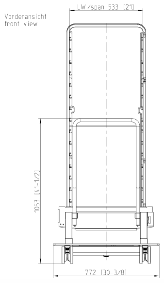 Рама с направляющими тип 20-2/1 15 уровней Rational 60.22.394