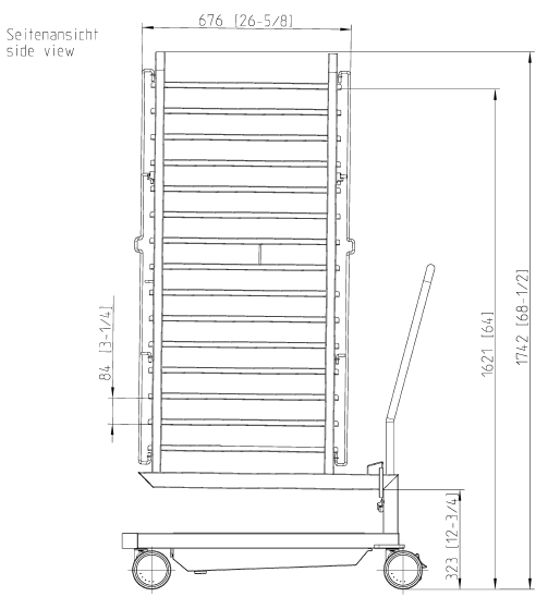 Рама с направляющими тип 20-2/1 15 уровней Rational 60.22.394