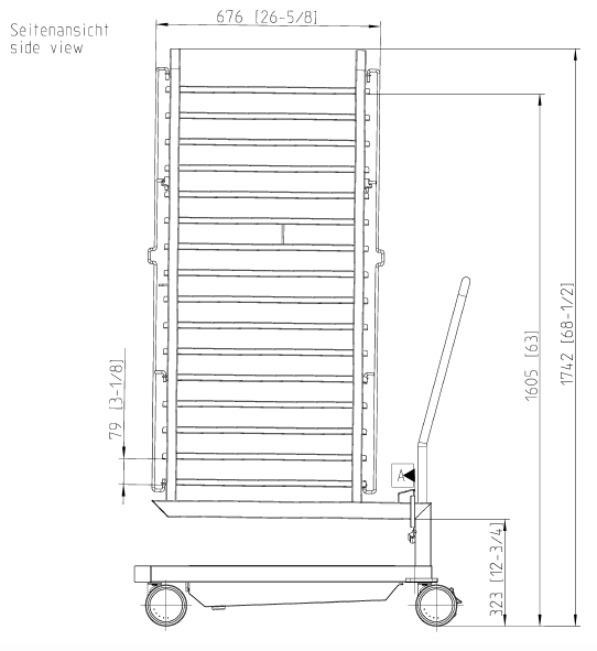 Рама с направляющими тип 20-2/1 16 уровней загрузки Rational 60.22.395