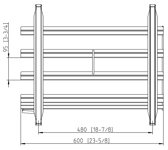 Рама стандарт «Пекарь» (400х600 мм) тип 6-1/1 комбинированная с 1/1 GN Rational 60.61.642