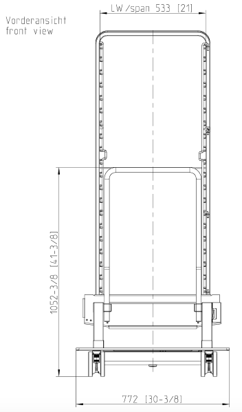 Рама с направляющими тип 20-2/1 20 уровней загрузки Rational 60.22.447