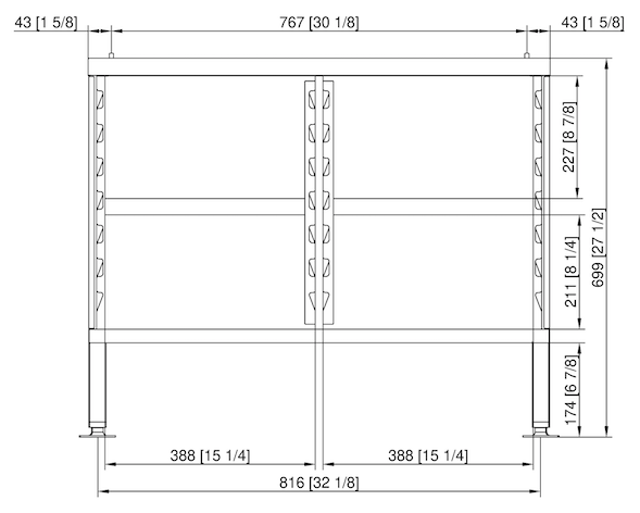 Подставка II стандарт «Пекарь» с фиксацией для iCombi Pro и Classic 6-1/1, 10-1/1 Rational 60.31.211