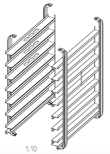 Рама стандарт «Пекарь» тип 10-1/1 комбинированная с 1/1 GN Rational 60.11.563
