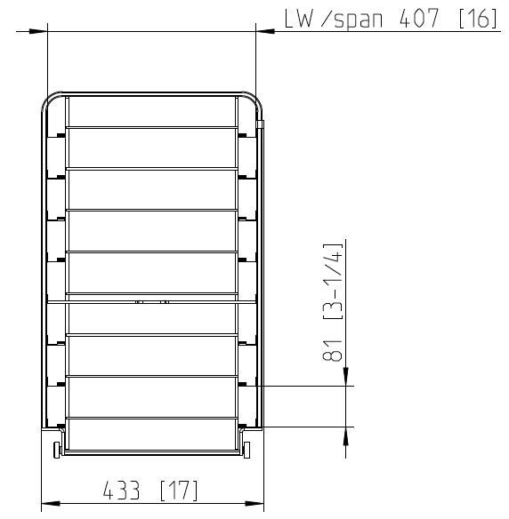 Рама с направляющими стандарт «Пекарь» (400х600 мм) тип 10-1/1 Rational 60.11.599