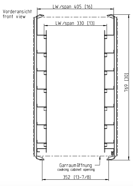 Рама стандарт «Пекарь» тип 10-1/1 комбинированная с 1/1 GN Rational 60.11.563