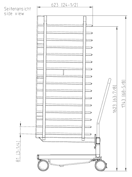 Рама с направляющими тип 20-1/1 стандарт «Пекарь» (400х600 мм) 16 уровней Rational 60.21.292