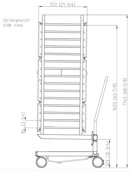 Рама с направляющими тип 20-1/1 15 уровней Rational 60.21.287
