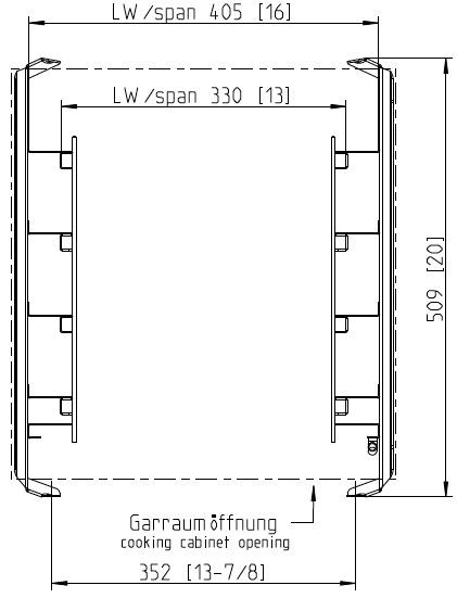 Рама стандарт «Пекарь» (400х600 мм) тип 6-1/1 комбинированная с 1/1 GN Rational 60.61.642