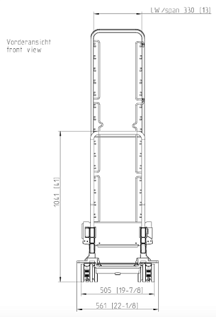 Рама с направляющими тип 20-1/1 15 уровней Rational 60.21.287