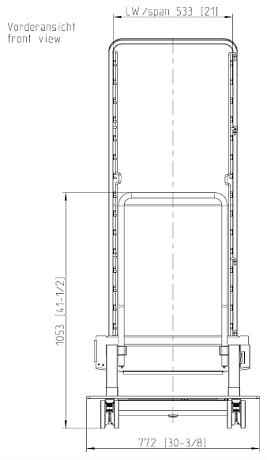 Рама с направляющими тип 20-2/1 15 уровней Rational 60.22.394