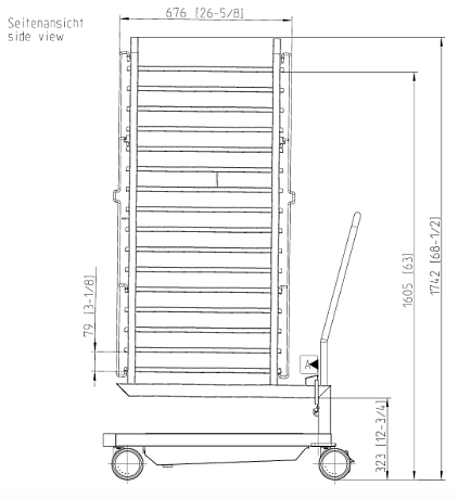 Рама с направляющими тип 20-2/1 16 уровней загрузки Rational 60.22.395