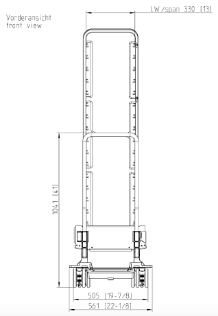 Рама с направляющими тип 20-1/1 16 уровней Rational 60.21.288