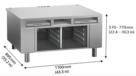Подставка с электрической регулировкой высоты ножек для Rational Pro 2-S Rational 60.31.327