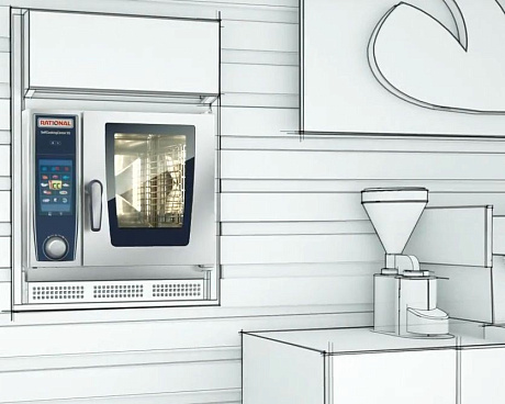 Комплект для встраивания iCombi Pro XS 6-2/3 с зонтом UltraVent Plus XS Rational 60.74.405