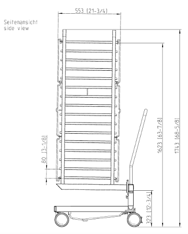Рама с направляющими тип 20-1/1 16 уровней Rational 60.21.288